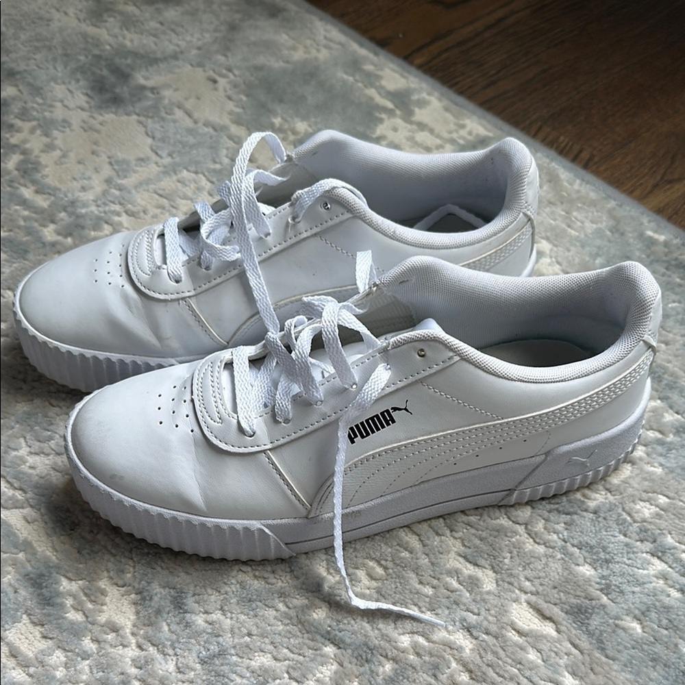Puma Classic White Sneakers - Women's Size 9 - Picture 2 of 7